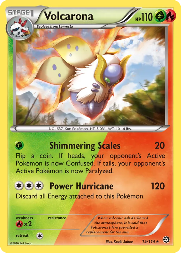 Volcarona Pokémon Steam Siege #15 Reverse Holo