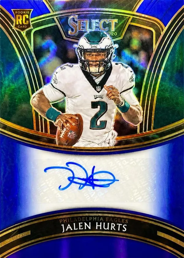 Jalen Hurts 2020 Panini Select Signatures Football Blue #SS-JHU