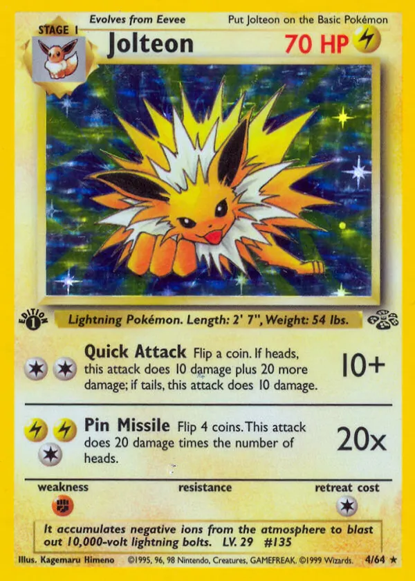 Jolteon Pokémon Jungle #4 Unlimited Holo