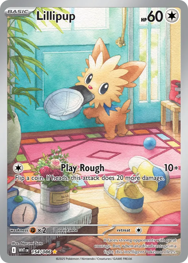 Lillipup Pokémon White Flare #154 Holo