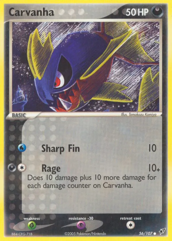 Carvanha Pokémon Deoxys #56 Reverse Holo