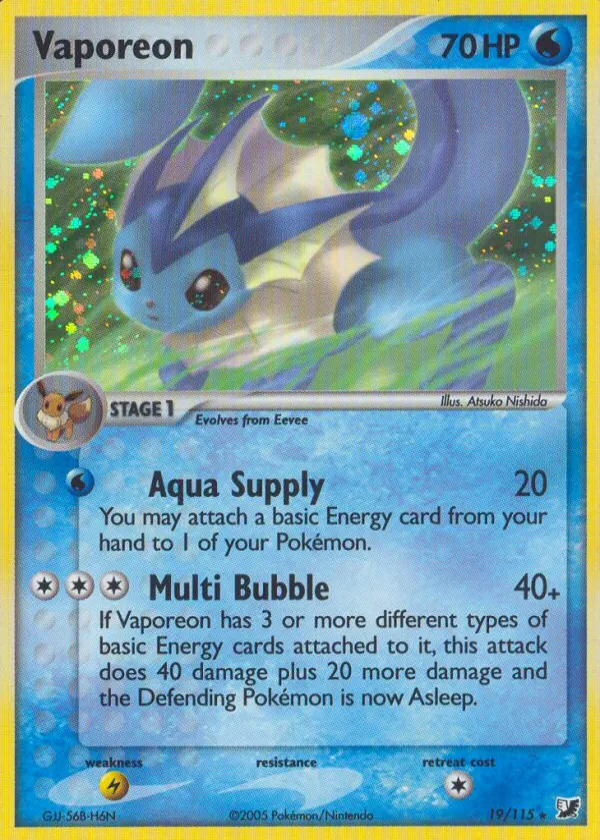Vaporeon Pokémon Unseen Forces #19 Holo