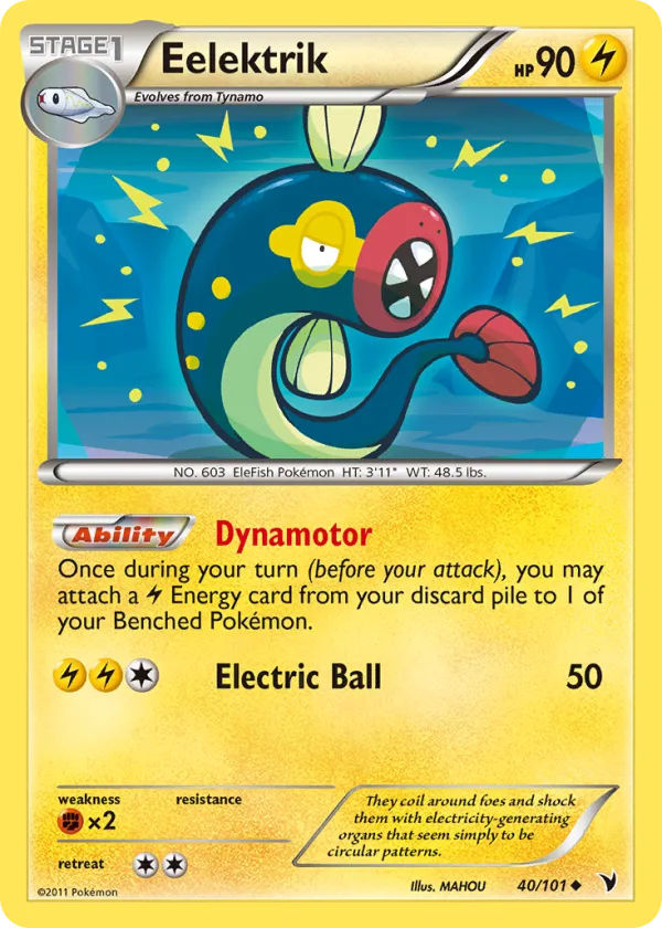 Eelektrik Pokémon Noble Victories #40 Reverse Holo
