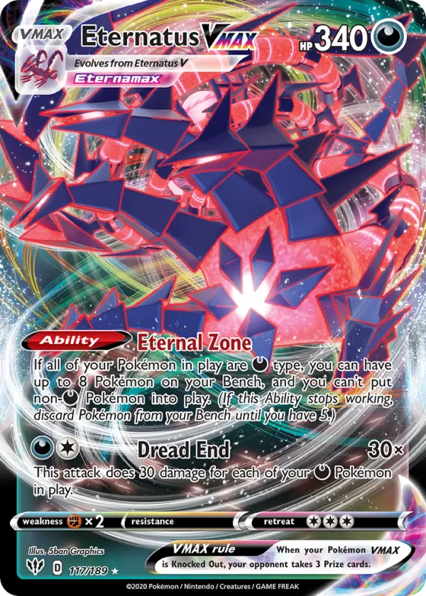Eternatus VMAX Pokémon Darkness Ablaze #117 Holo