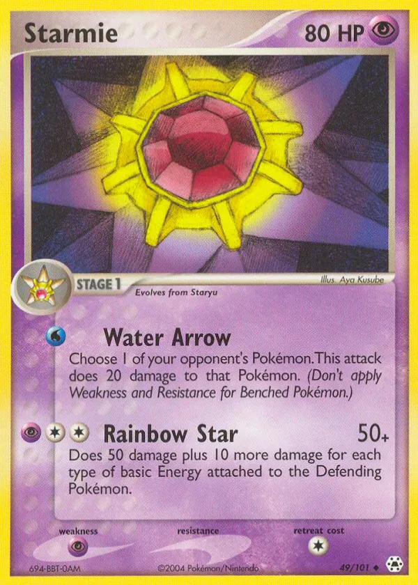 Starmie Pokémon Hidden Legends #49 Reverse Holo