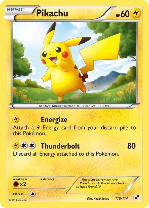 Pikachu Pokémon Black & White #115 Holo