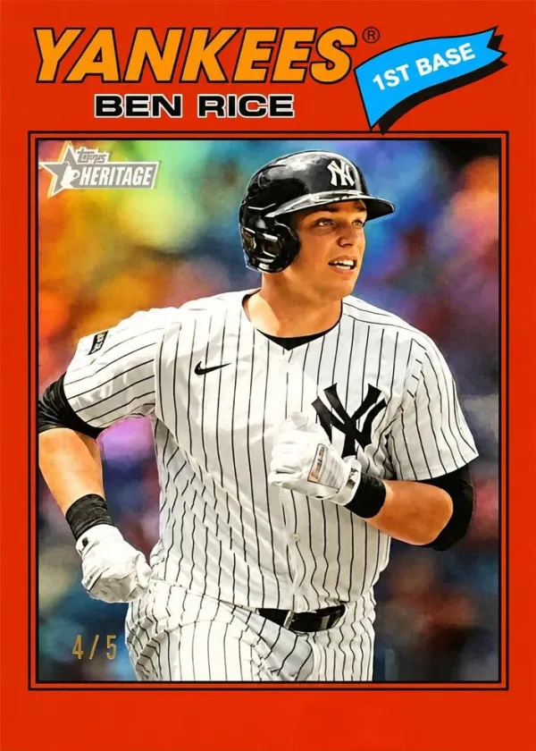 Ben Rice 2026 Topps Heritage Chrome Baseball Red Bordered Refractor #189