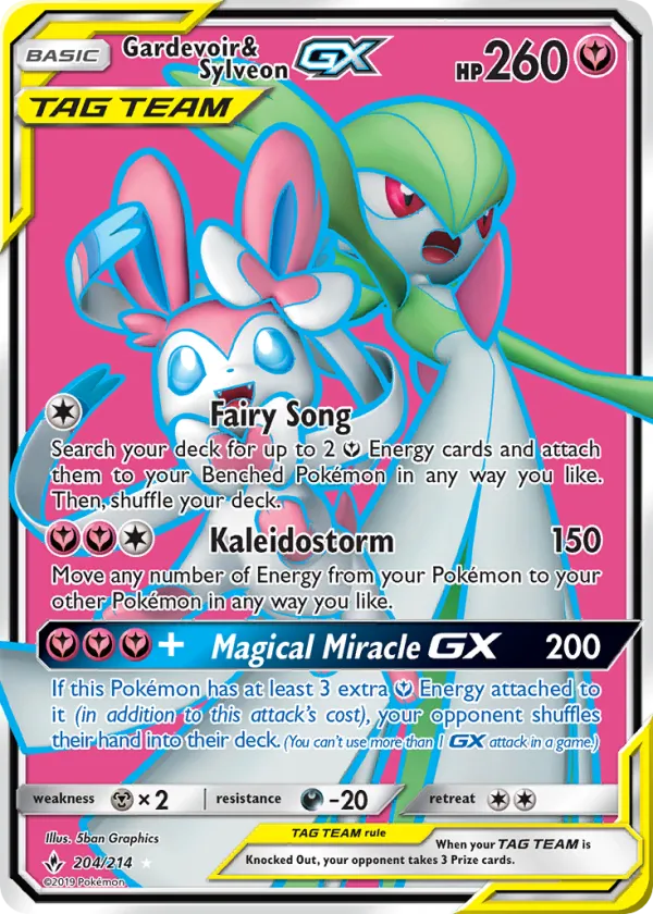 Gardevoir & Sylveon-GX Pokémon Unbroken Bonds #204 Holo