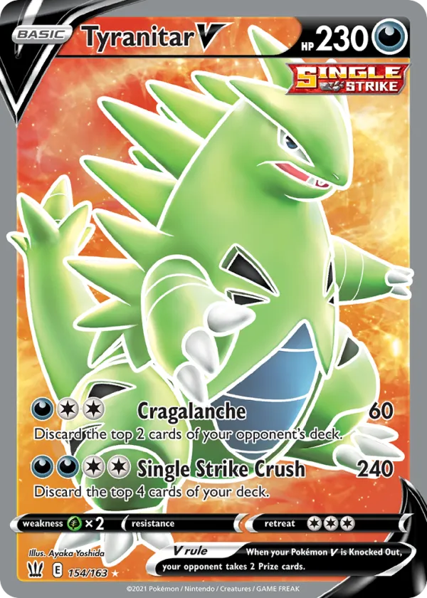 Tyranitar V Pokémon Battle Styles #154 Holo