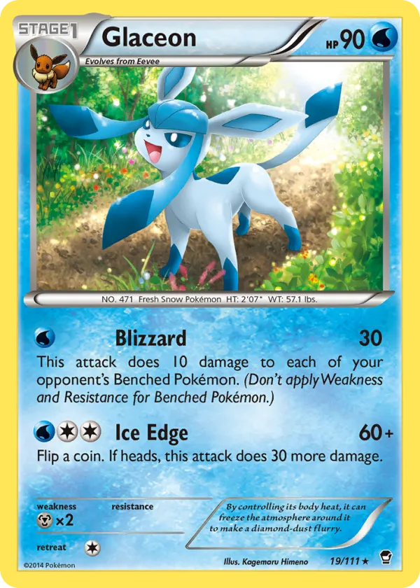 Glaceon Pokémon Furious Fists #19 Reverse Holo
