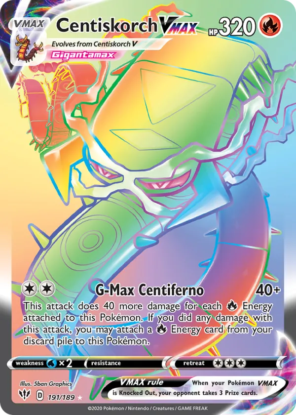 Centiskorch VMAX Pokémon Darkness Ablaze #191 Holo