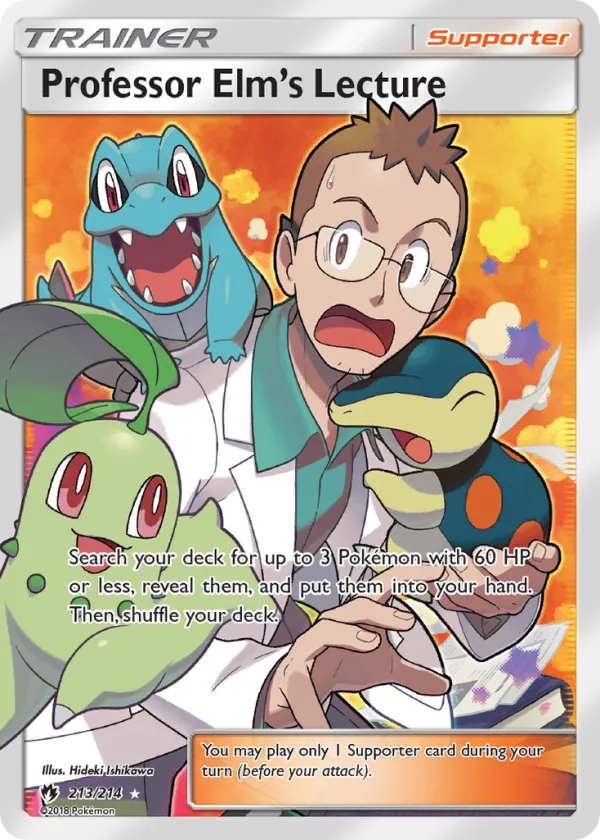 Professor Elm's Lecture Pokémon Lost Thunder #213 Holo