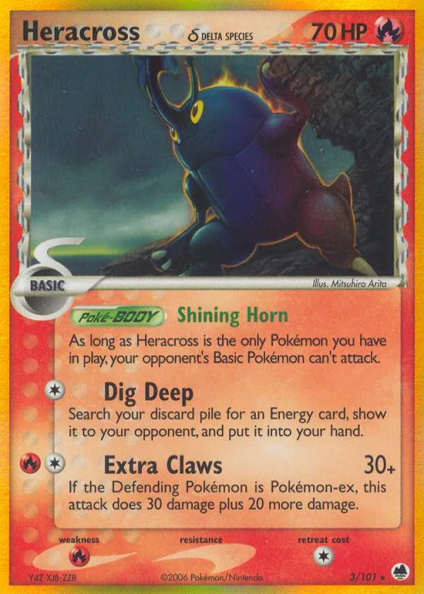 Heracross δ Pokémon Dragon Frontiers #3 Reverse Holo