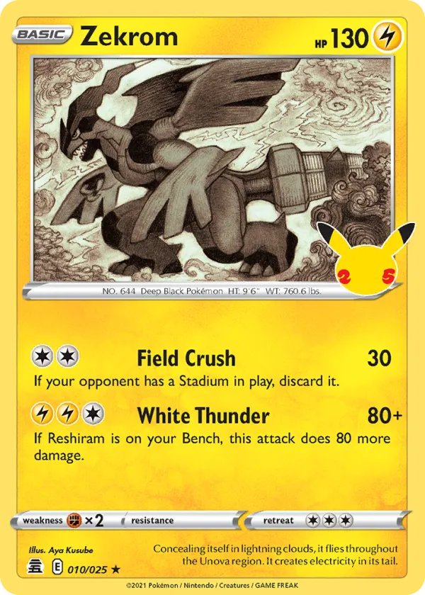 Zekrom Pokémon Celebrations #10 Holo