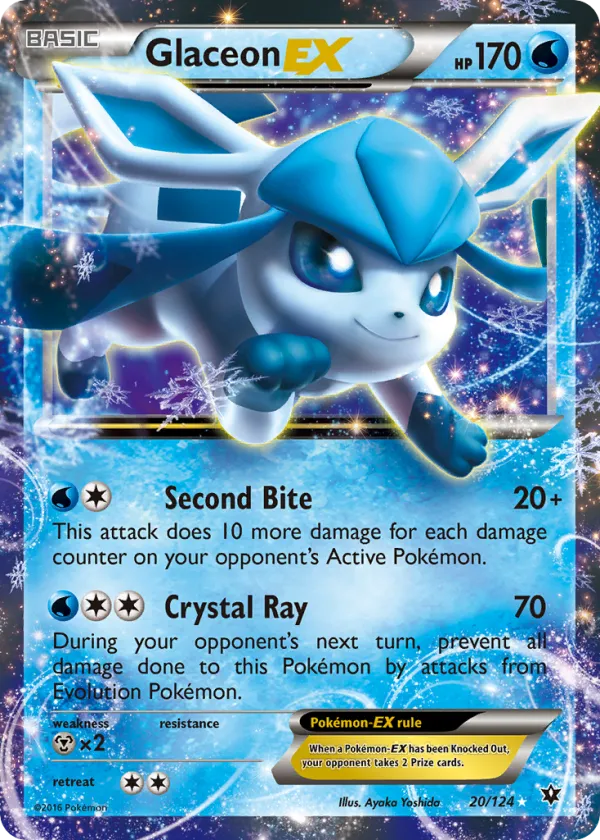 Glaceon-EX Pokémon Fates Collide #20 Holo