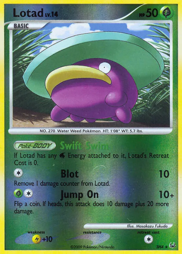 Lotad Pokémon Platinum #SH4 Reverse Holo
