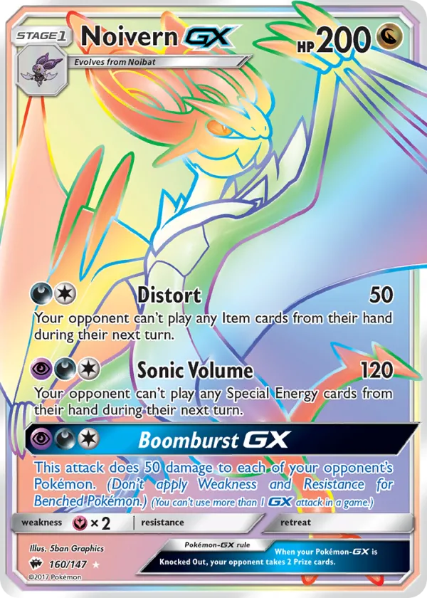 Noivern-GX Pokémon Burning Shadows #160 Holo