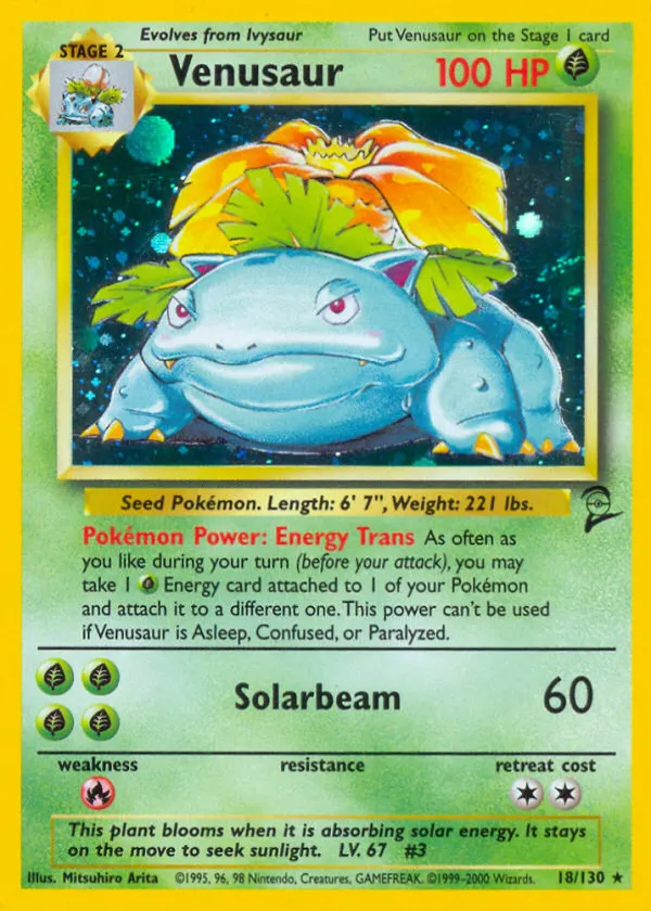 Venusaur Pokémon Base Set 2 #18 Holo
