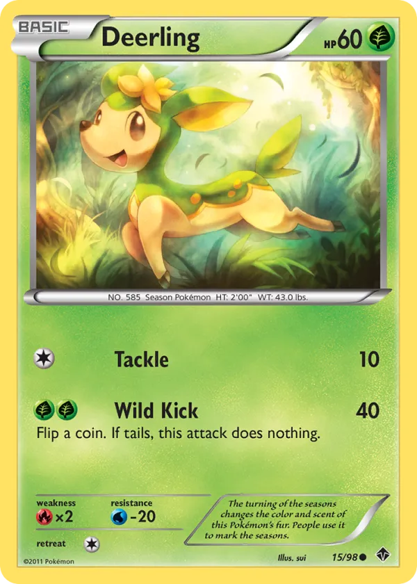 Deerling Pokémon Emerging Powers #15 Reverse Holo