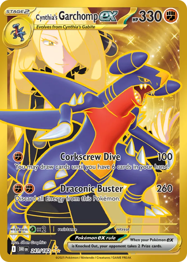 Cynthia's Garchomp ex Pokémon Destined Rivals #241 Holo
