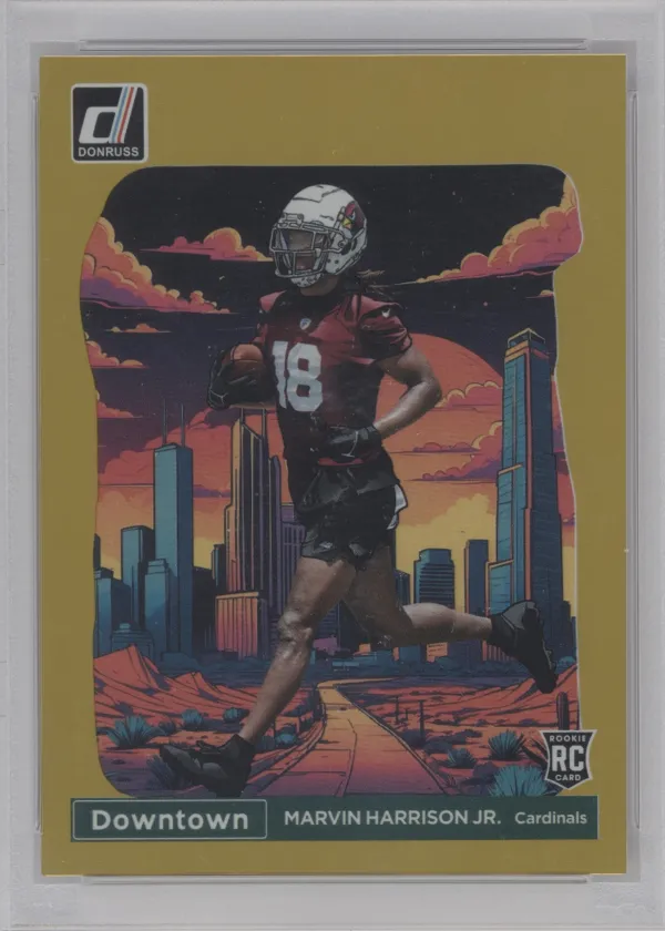 Marvin Harrison Jr. 2024 Panini Donruss Downtown! Football Gold #12