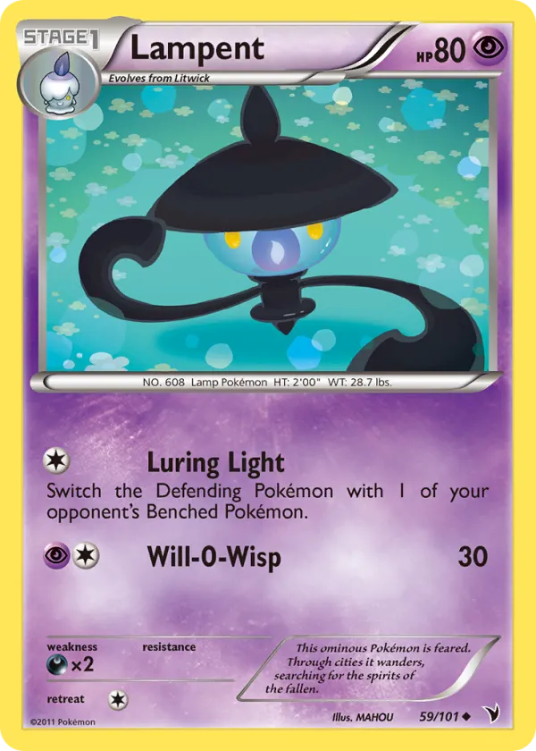 Lampent Pokémon Noble Victories #59 Reverse Holo