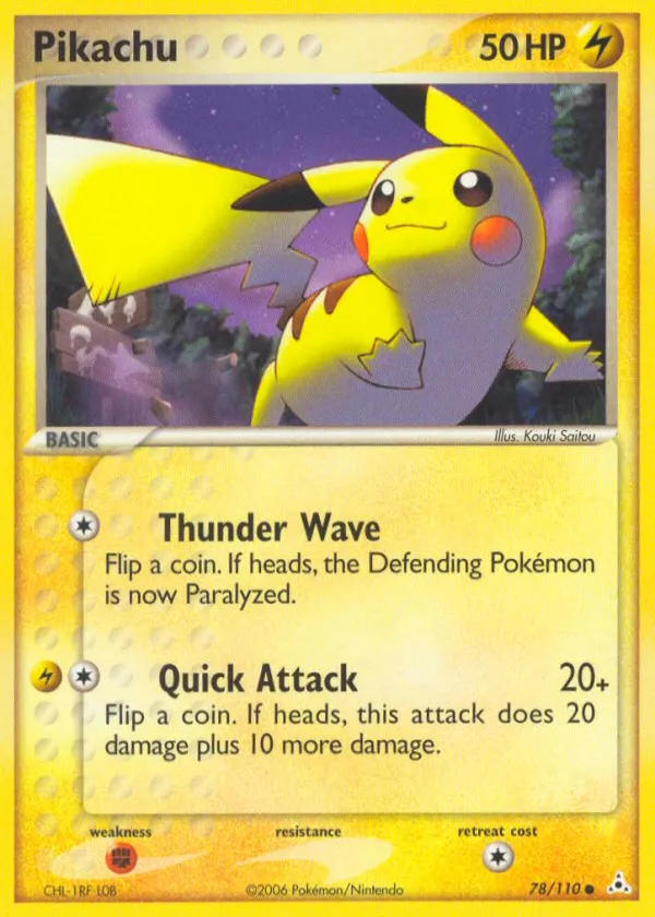 Pikachu Pokémon Holon Phantoms #78 Reverse Holo