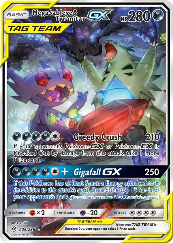 Mega Sableye & Tyranitar-GX Pokémon Unified Minds #226 Holo