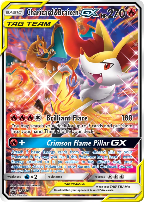Charizard & Braixen-GX Pokémon SM Black Star Promos #SM230 Holo