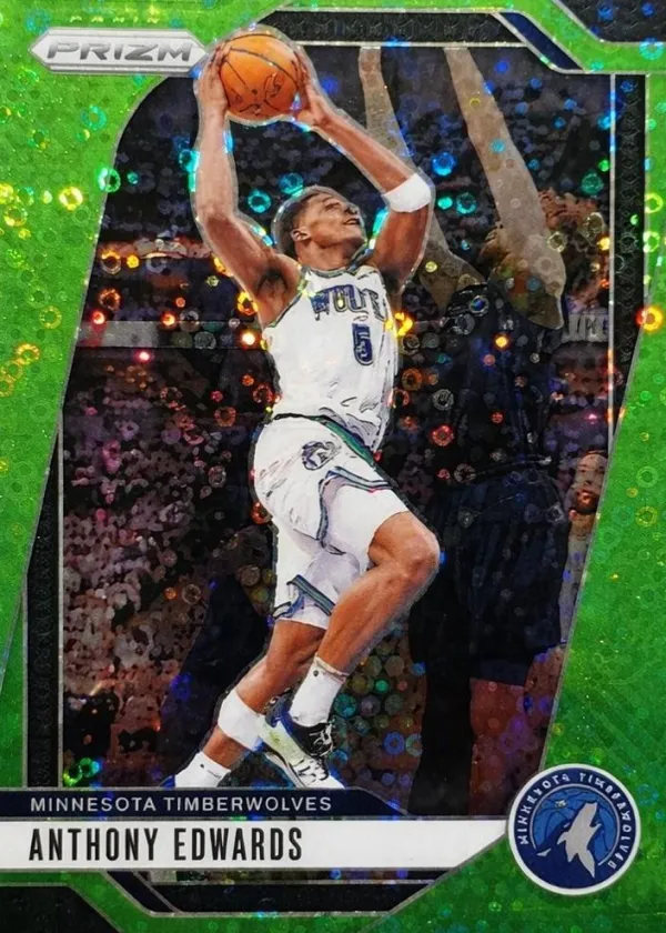 Anthony Edwards 2024 Panini Prizm Basketball Fast Break Neon Green #100
