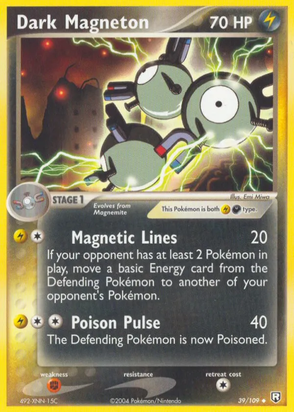 Dark Magneton Pokémon Team Rocket Returns #39 Reverse Holo