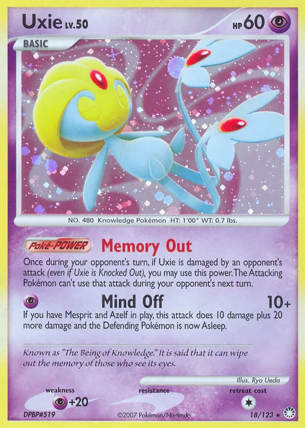 Uxie Pokémon Mysterious Treasures #18 Holo