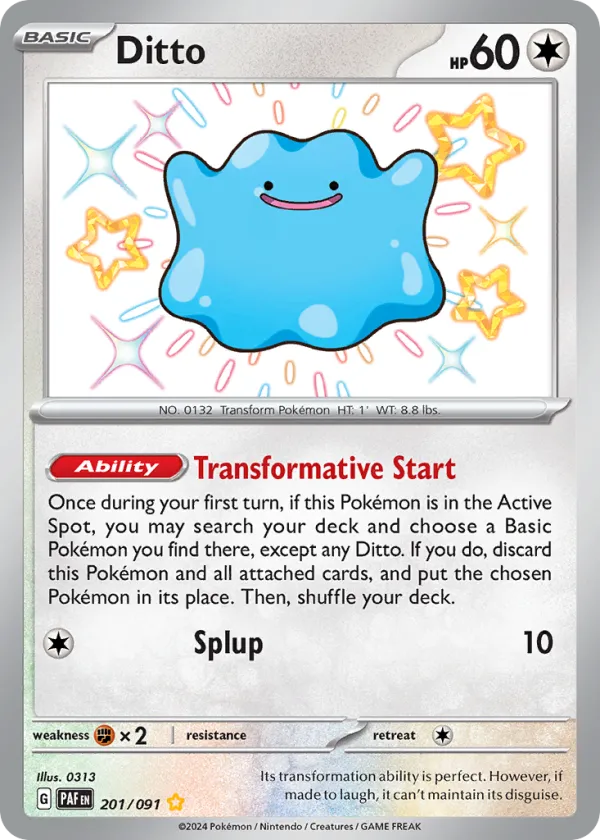 Ditto Pokémon Paldean Fates #201 Holo