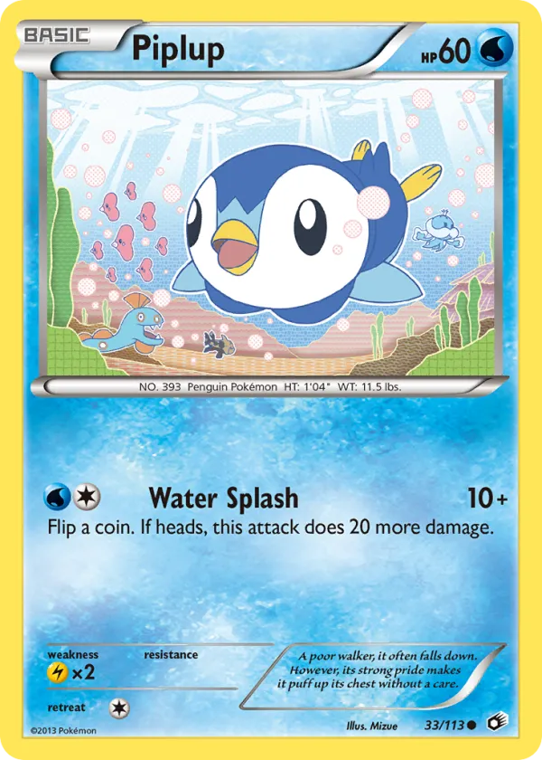 Piplup Pokémon Legendary Treasures #33 Reverse Holo