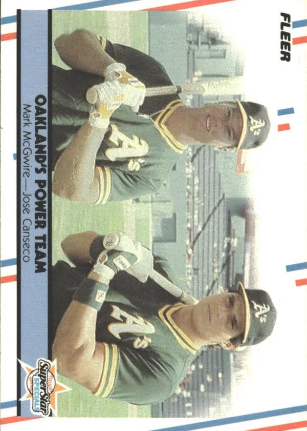 Mark McGwire / Jose Canseco 1988 Fleer Oakland's Power Team Baseball #624