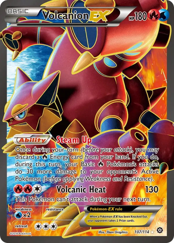 Volcanion-EX Pokémon Steam Siege #107 Holo