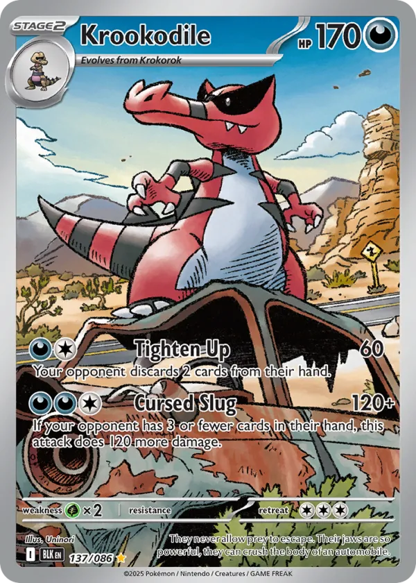 Krookodile Pokémon Black Bolt #137 Holo