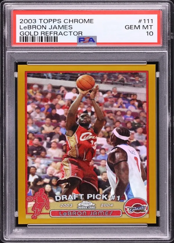 LeBron James 2003 Topps Chrome Basketball Gold Refractor #111