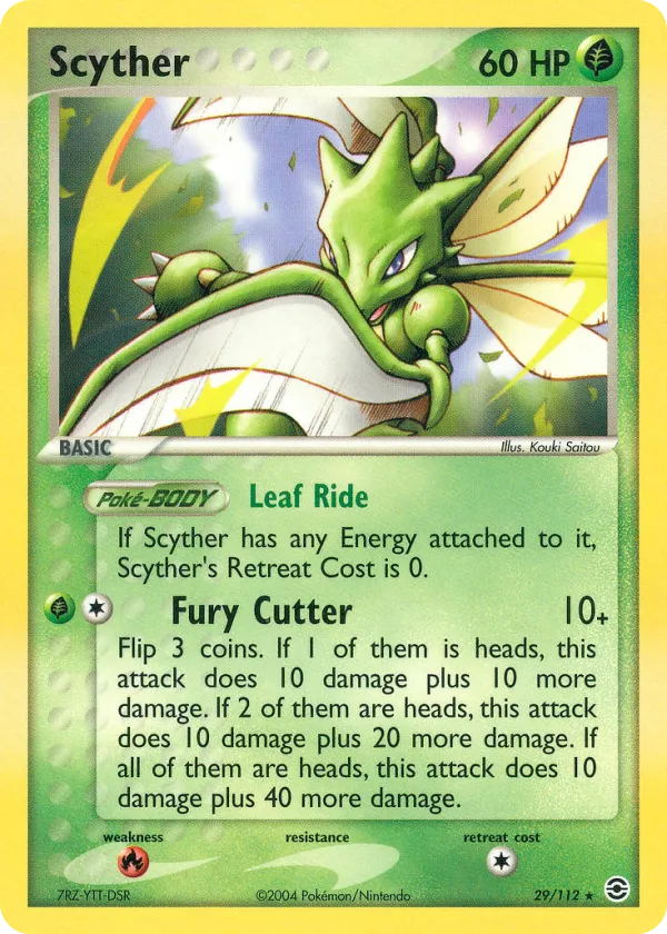 Scyther Pokémon FireRed & LeafGreen #29 Reverse Holo