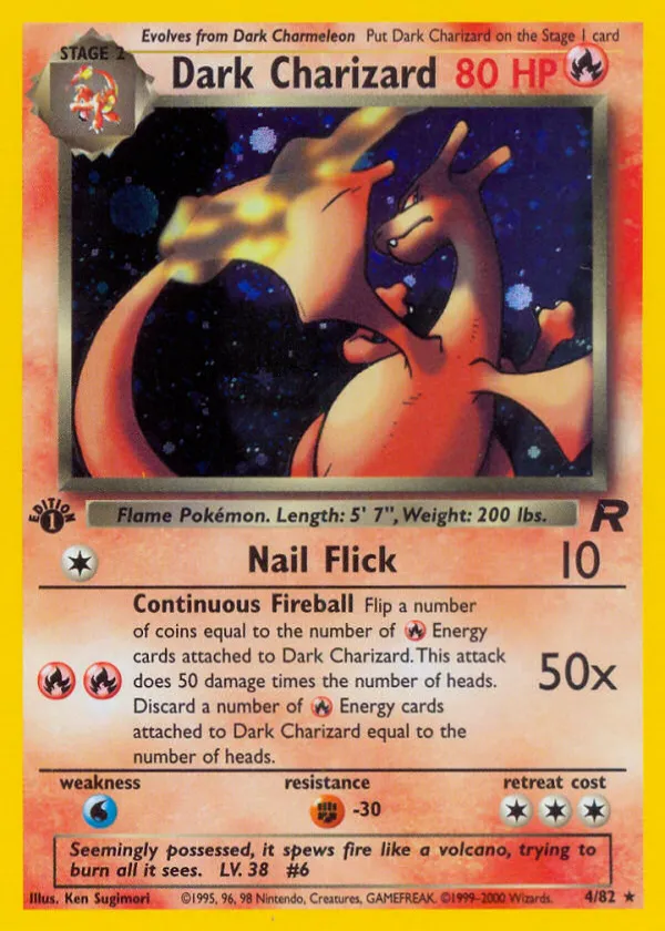 Dark Charizard Pokémon Team Rocket #4 1st Edition Holo