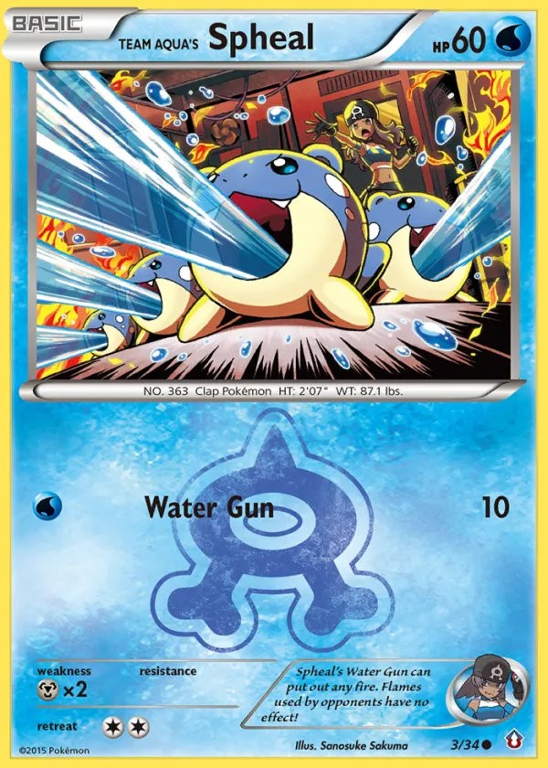 Team Aqua's Spheal Pokémon Double Crisis #3 Reverse Holo