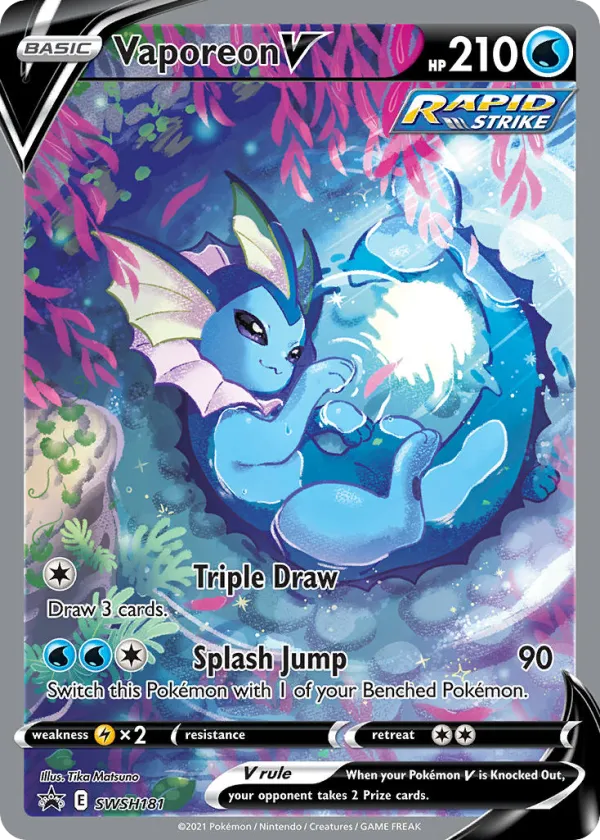 Vaporeon V Pokémon SWSH Black Star Promos #SWSH181 Holo