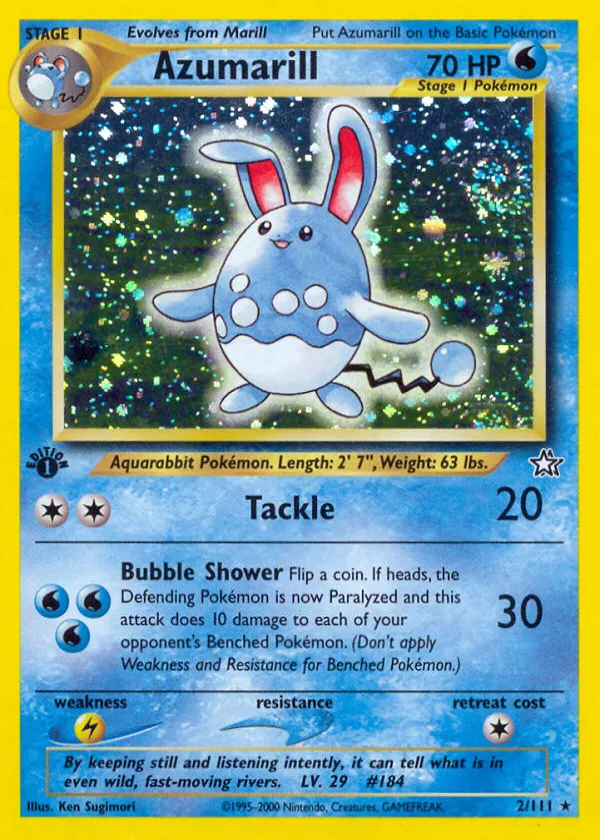 Azumarill Pokémon Neo Genesis #2 1st Edition Holo