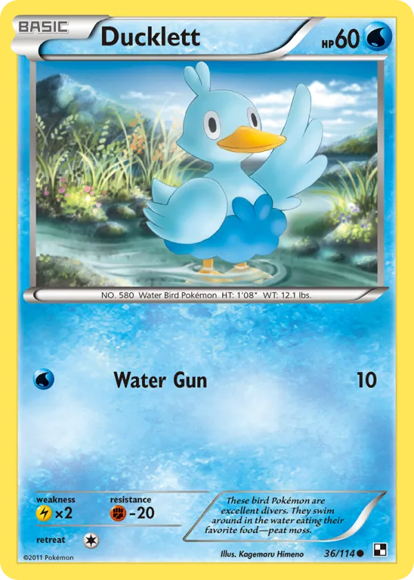 Ducklett Pokémon Black & White #36 Reverse Holo