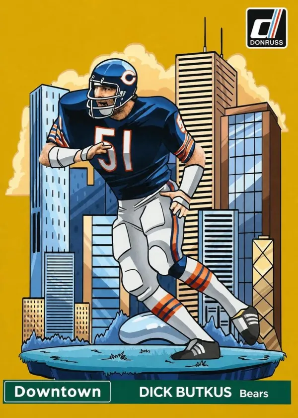 Dick Butkus 2024 Panini Donruss Downtown! Football Gold #9