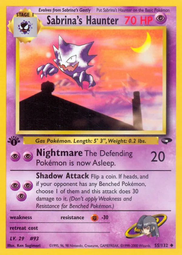 Sabrina's Haunter Pokémon Gym Challenge #55 1st Edition