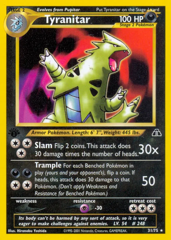 Tyranitar Pokémon Neo Discovery #31 1st Edition