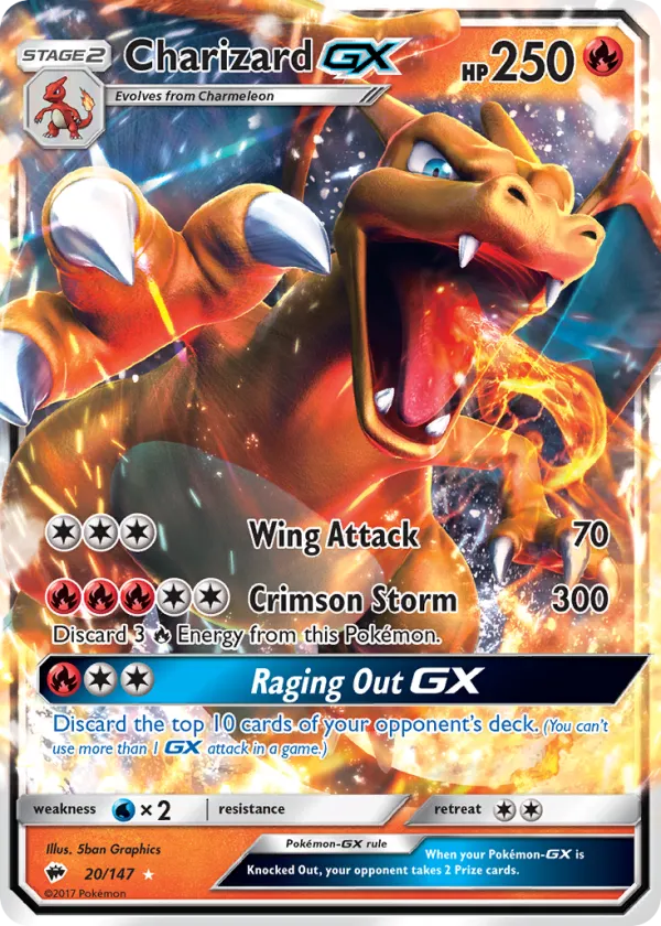 Charizard-GX Pokémon Burning Shadows #20 Holo