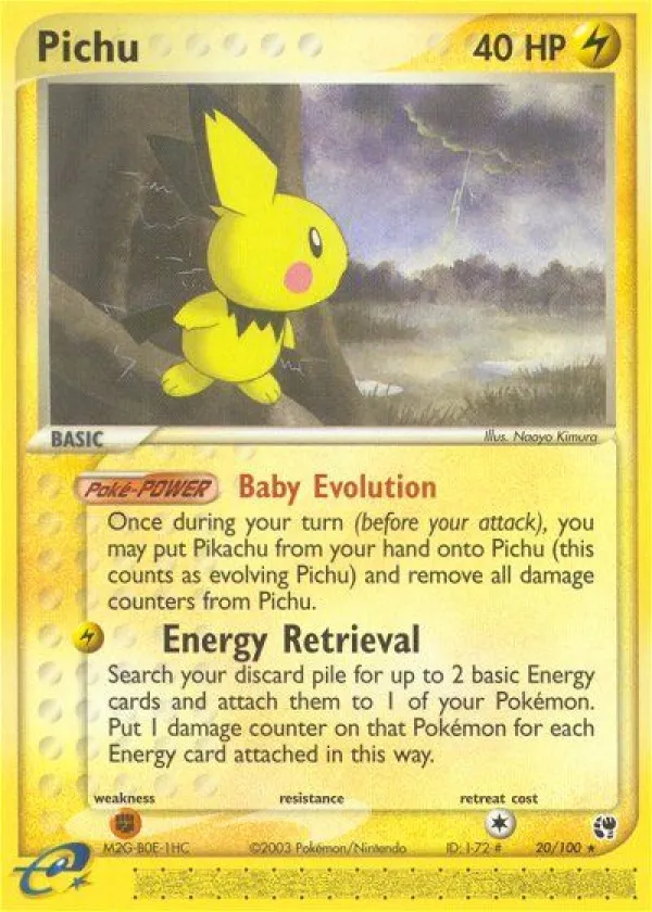 Pichu Pokémon Sandstorm #20 Reverse Holo