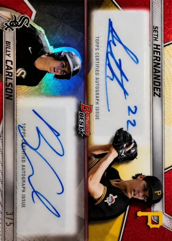 Billy Carlson / Seth Hernandez 2025 Bowman's Best Dual Autographs Baseball Red Refractor #DA-HC